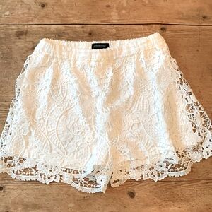 Atmosphere White Crochet Lace Bike shorts
